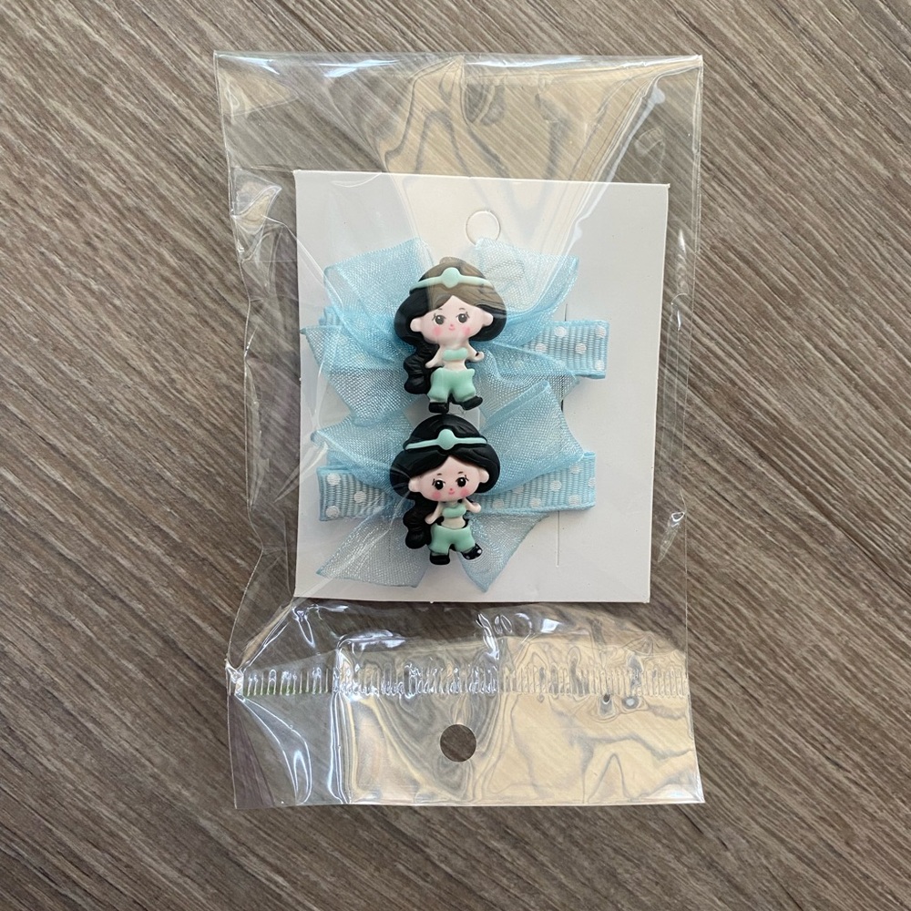 Princess Jasmine 2 inches hairclips Handmade set for kids NEW!🧞‍♂️
